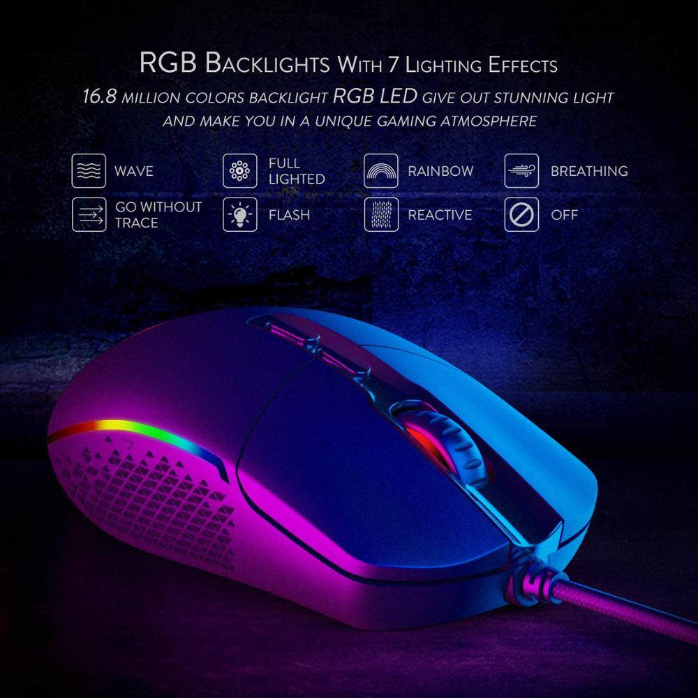 Gaming Mouse  High Precision RGB Optical Mouse for Gamers