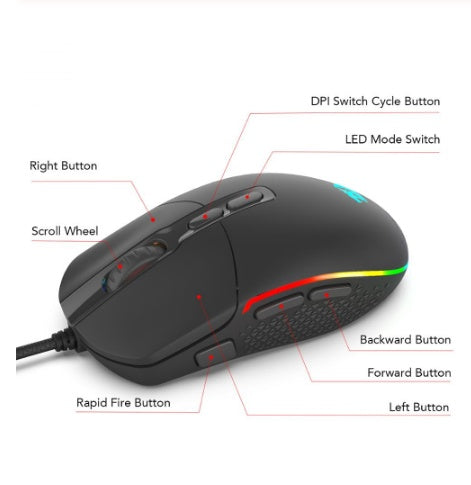 Gaming Mouse  High Precision RGB Optical Mouse for Gamers